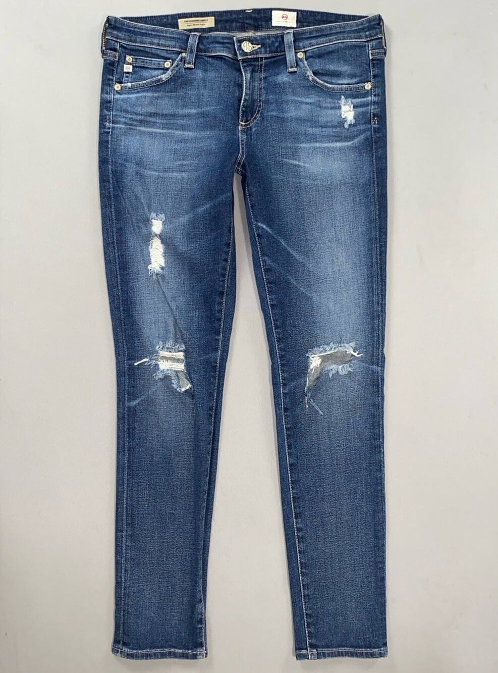 AG The Legging Ankle Super Skinny Lightweight Destroyed Jeans. Women's 30R, GUC!
